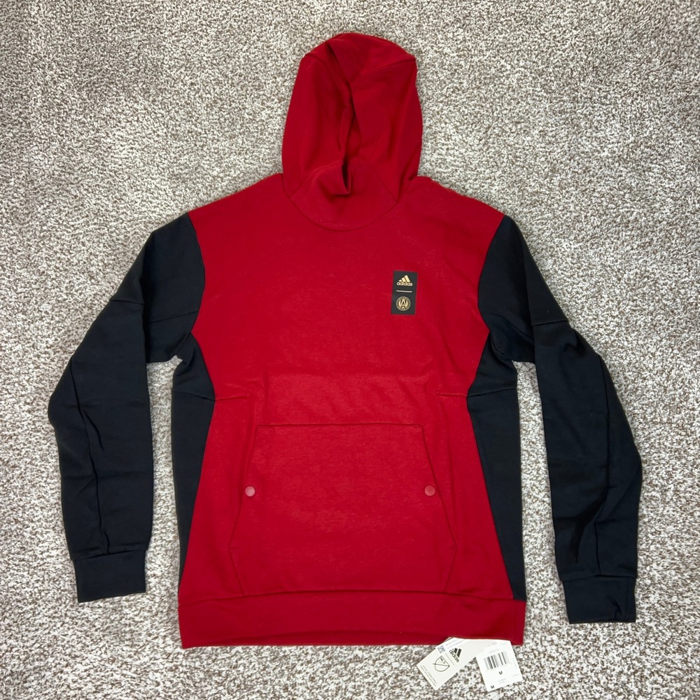Atlanta United FC Hoodie Mens M Red Black Adidas MLS Soccer Pullover HU0076